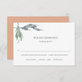 Greenery Waterverf RSVP-kaarten Notitiekaartje (Voorkant / Achterkant)