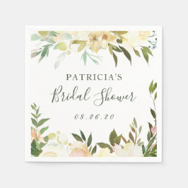 Greenery Waterverf Rustic Floral Vrijgezellenfeest Servet