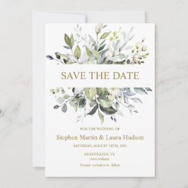 Greenery Waterverf Save the Date Invitation Feestdagenkaart
