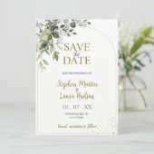 Greenery Waterverf Save the Date Invitation Kaart (Staand voorkant)