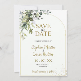 Greenery Waterverf Save the Date Invitation Kaart
