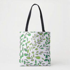Greenery Waterverf Tropical Leaves Pattern Tote Bag