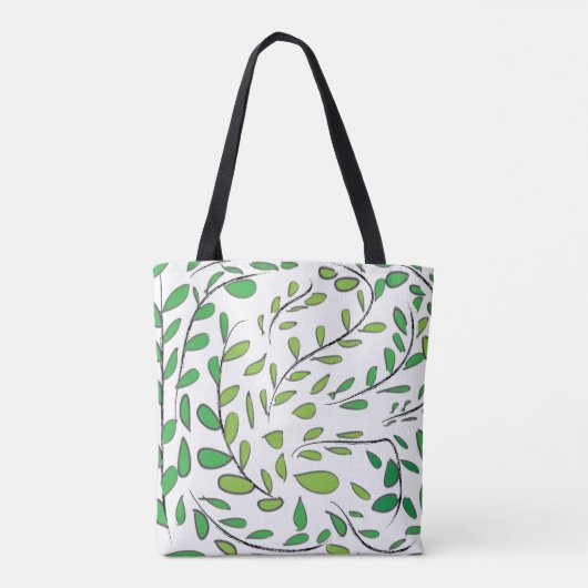 Greenery Waterverf Tropical Leaves Pattern Tote Bag (Achterkant)