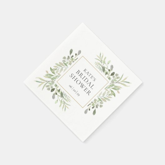 Greenery Waterverf Vrijgezellenfeest Servet (Hoek)