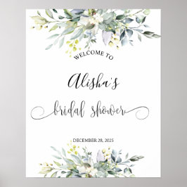 Greenery Waterverf Vrijgezellenfeest Welkomstbord Poster