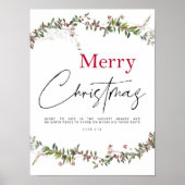 Greenery waterverf Vrolijk Kerstfeest poster (Voorkant)