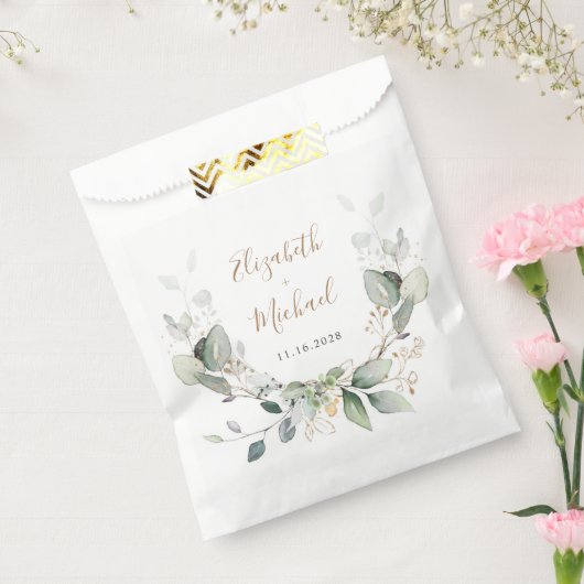 Greenery Waterverf Wedding Bedankzakje (Gezegeld)