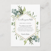 Greenery Waterverf Wedding Honeymoon Wish Informatiekaartje (Voorkant)