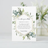 Greenery Waterverf Wedding Honeymoon Wish Informatiekaartje (Staand voorkant)