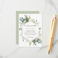 Greenery Waterverf Wedding Honeymoon Wish
