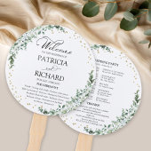 Greenery Waterverf Wedding Program Hand Fan Handwaaier