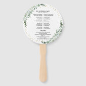 Greenery Waterverf Wedding Program Hand Fan Handwaaier (Achterkant)
