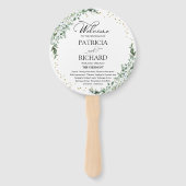 Greenery Waterverf Wedding Program Hand Fan Handwaaier (Voorkant)