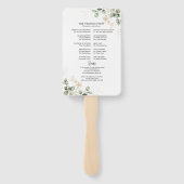 Greenery Waterverf Wedding Program Hand Fan Handwaaier (Achterkant)
