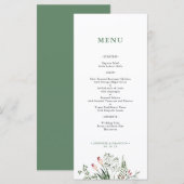 Greenery Waterverf Wedding Reception Menu Kaart (Voorkant / Achterkant)