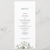 Greenery Waterverf Wedding Reception Menu Kaart (Voorkant)