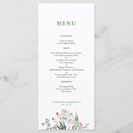 Greenery Waterverf Wedding Reception Menu Kaart