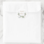 Greenery Waterverf Wedding Ronde Sticker (Tas)