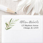 Greenery waterverven groene goudbladeren etiket (Insitu)