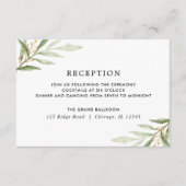 Greenery waterverven groene goudbladeren ontvangst informatiekaartje (Voorkant)