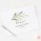 Greenery waterverven groene goudbladeren voor ronde sticker (Envelop)