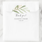 Greenery waterverven groene goudbladeren voor ronde sticker (Tas)