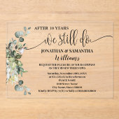 Greenery We doen nog steeds Jubileum Acryl Uitnodigingen (Voorkant)