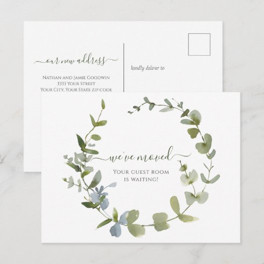 Greenery We hebben de aankondiging van de Waterver Briefkaart (Voorkant / Achterkant)