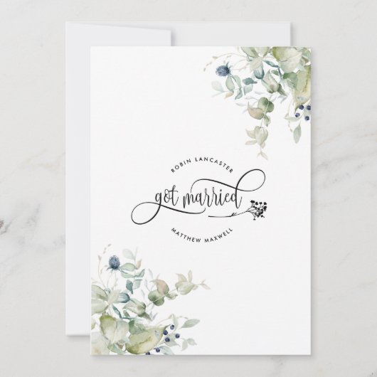 Greenery, we hebben een huwelijksaankondiging kaart (Achterkant)