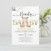 Greenery we kunnen wachten op Teddy Bear Baby show Kaart (Staand voorkant)