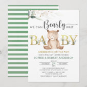 Greenery we kunnen wachten op Teddy Bear Baby show Kaart (Voorkant / Achterkant)
