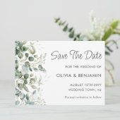 Greenery | Weddenschap Opslaan Datum Kaart (Staand voorkant)