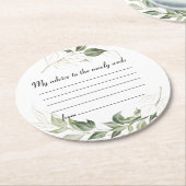 Greenery Wedding Advice Round Paper Onderzetter (Gebogen)