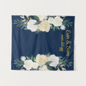 Greenery Wedding Backdrop Gold Navy Foto Booth Wandkleed (Voorkant (horizontaal))