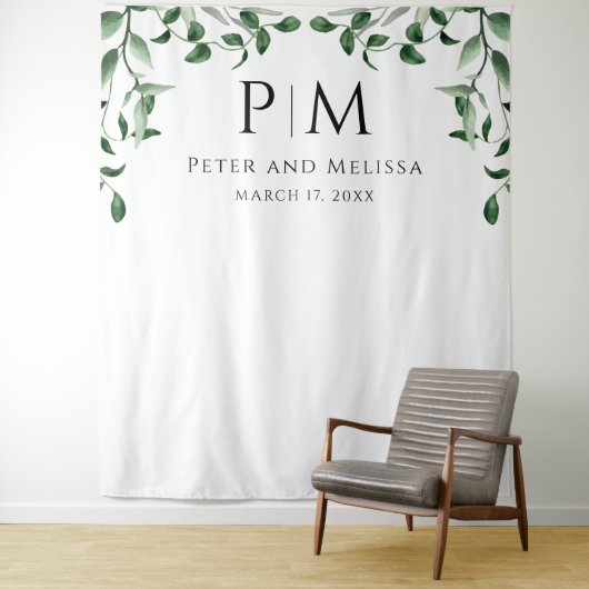 Greenery Wedding Backdrop Wandkleed (In situ)