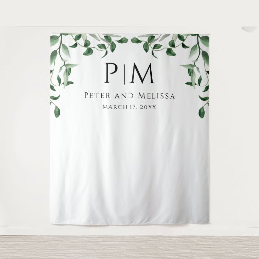 Greenery Wedding Backdrop Wandkleed (Voorkant)