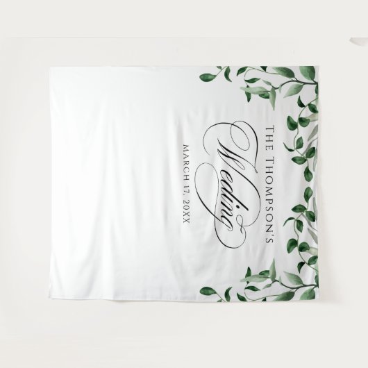 Greenery Wedding Backdrop Wandkleed (Voorkant (horizontaal))