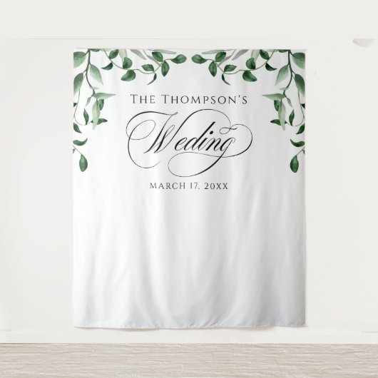 Greenery Wedding Backdrop Wandkleed (Voorkant)