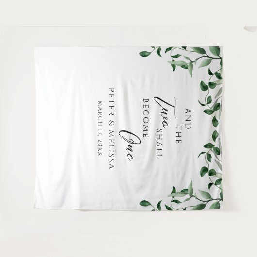 Greenery Wedding Backdrop Wandkleed (Voorkant (horizontaal))
