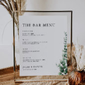 Greenery Wedding Bar Menu Sign Sjabloon Poster