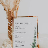 Greenery Wedding Bar Menu Sign Sjabloon Poster