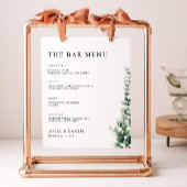 Greenery Wedding Bar Menu Sign Sjabloon Poster