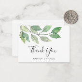 Greenery Wedding Bedankt Notitiekaartje (Voorkant / Achterkant in situ)