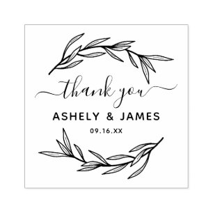 Greenery Wedding Bedankt Rubberstempel