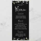 Greenery Wedding Black & Silver Calligraphy Menu (Voorkant)