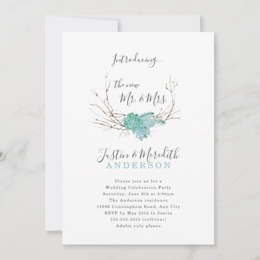 Greenery Wedding Celebration Party only Kaart (Voorkant)