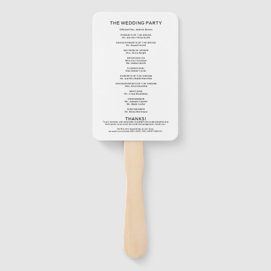 Greenery Wedding Ceremony Programma Handwaaier (Achterkant)