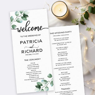 Greenery Wedding Ceremony Programma Programmakaart