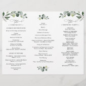 Greenery Wedding Ceremony Tri-Fold Program met fot (Achterkant)