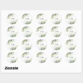 Greenery Wedding Classic Round Sticker (Vel)